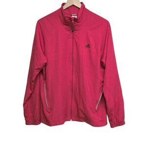 Adidas Womens XL Pink Track Jacket Full  Zip Windbreaker Activewear  Workout